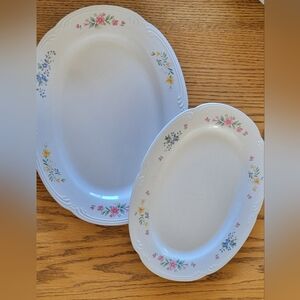 Floral Oval Serving Platter Set